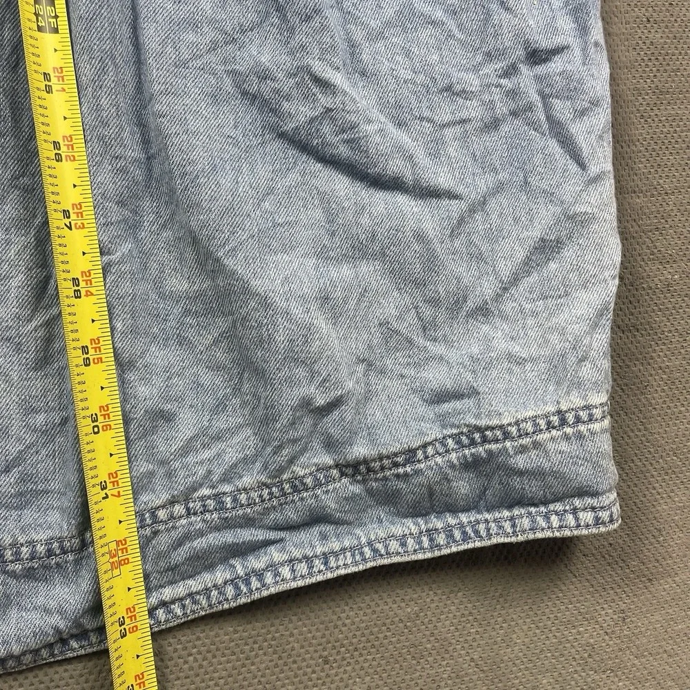 Free People Jacket Womens Medium Blue Denim Long Chore Coat Button Henley Dress - Picture 11 of 14